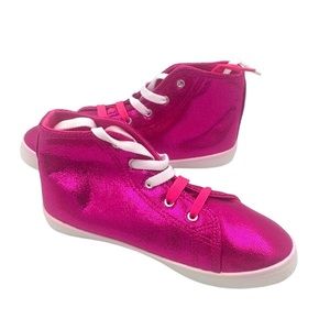 Avon 👟 Fuchsia Hi-Shine Hi-Top Sneakers Size 2 (girl)